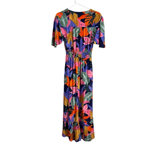 Abel The Label ATL Anthropologie Leonard Floral Tropical High Low Midi Dress XS - Picture 2 of 11